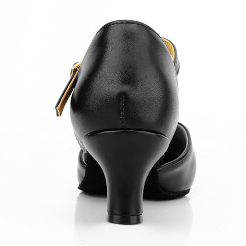 Womens T-Strap Latin Salsa Ballroom Dance Heels Black Character Shoes Prom Wedding Dress Pumps4