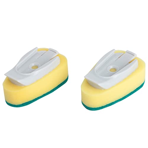 Smart Design Replacement Head For Non Scratch Soap Dispensing Dish Sponge - Set Of 2 - Built-In Scraper - Odor Resistant - Dishwasher Safe - Cleaning Pots, Pans, Plates, Kitchen Sink - Gray And Blue #TOP25