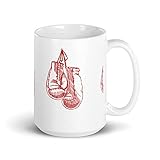 Mug blanc brillant Tasse à café en céramique avec inscription « Hilarous Fighters Sparring Boxer » Blanc brillant