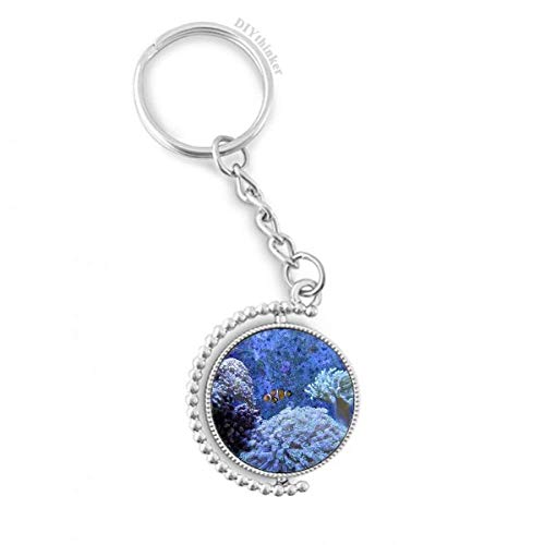Porte-clé rotatif clownfish imprimé nature oceanologie multicolore