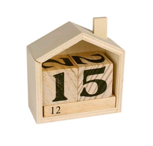 Youdoit Calendario perpetuo casa di Legno - 7,3 x 8 x 3,4 cm