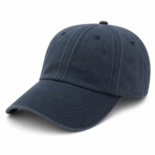 Image of GM Apparel Stonewashed Distressed Baseball Cap for Men Women Vintage Washed Cotton Adjustable Dad Hat Unisex Casual Outdoor (UK, Alpha, One Size, Denim Blue)