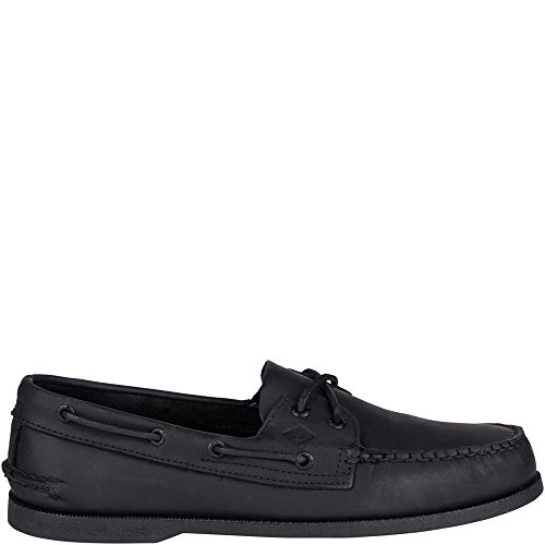 Sperry Mens A/O 2-Eye Boat Shoe, Black, 10