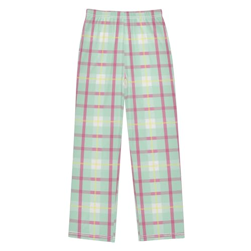 Boy Pajama Pant Lightweight Buffalo Plaid Scotland Green