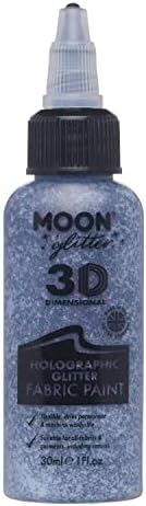 Moon Glitter - Holographic Glitter 3D Fabric Paint - 30ml - Gold - Textile paint for clothes, t-shirts, bags, shoes & canvas
