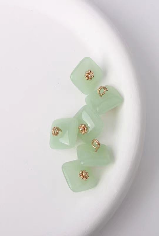 Cappotto quadrato in finta giada di vetro, nuovi bottoni cinesi, i bottoni a doppia curvatura non sono facili da eliminare, multicolore, scegli la confezione da 12MM10.