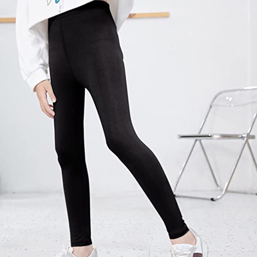 Kids Girls Plain Warm Leggings Cotton Stretchy Basic Pants Full Length Soft Comfortable Slim Fit Active Leggings2
