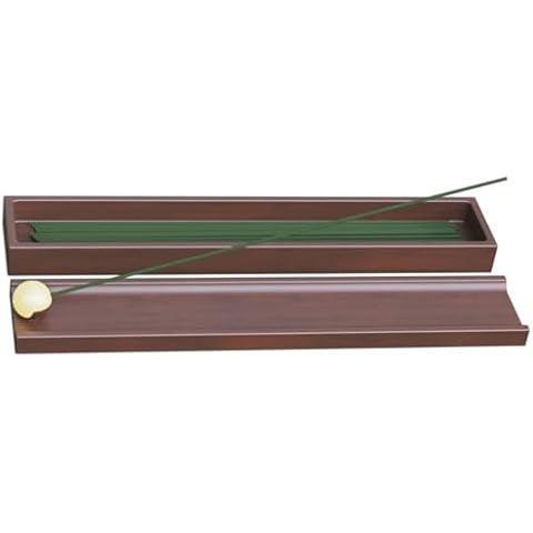 Ikibumi Brown Wooden Incense Stick Holder with Storage Box Cover