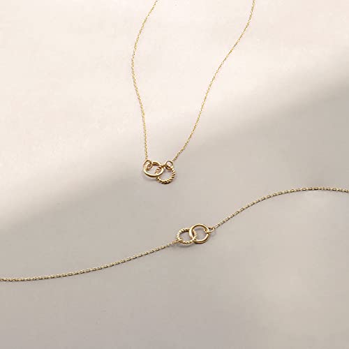 Gelin Interlocking Circle Necklace in 14K or10K Solid Gold | Real Gold Necklace for Women4