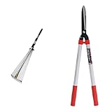 高儀(Takagi) スライド式伸縮レーキ 大 & 高儀 アルミパイプ柄 総焼入れ 軽量刈込鋏 大 165mm【セット買い】