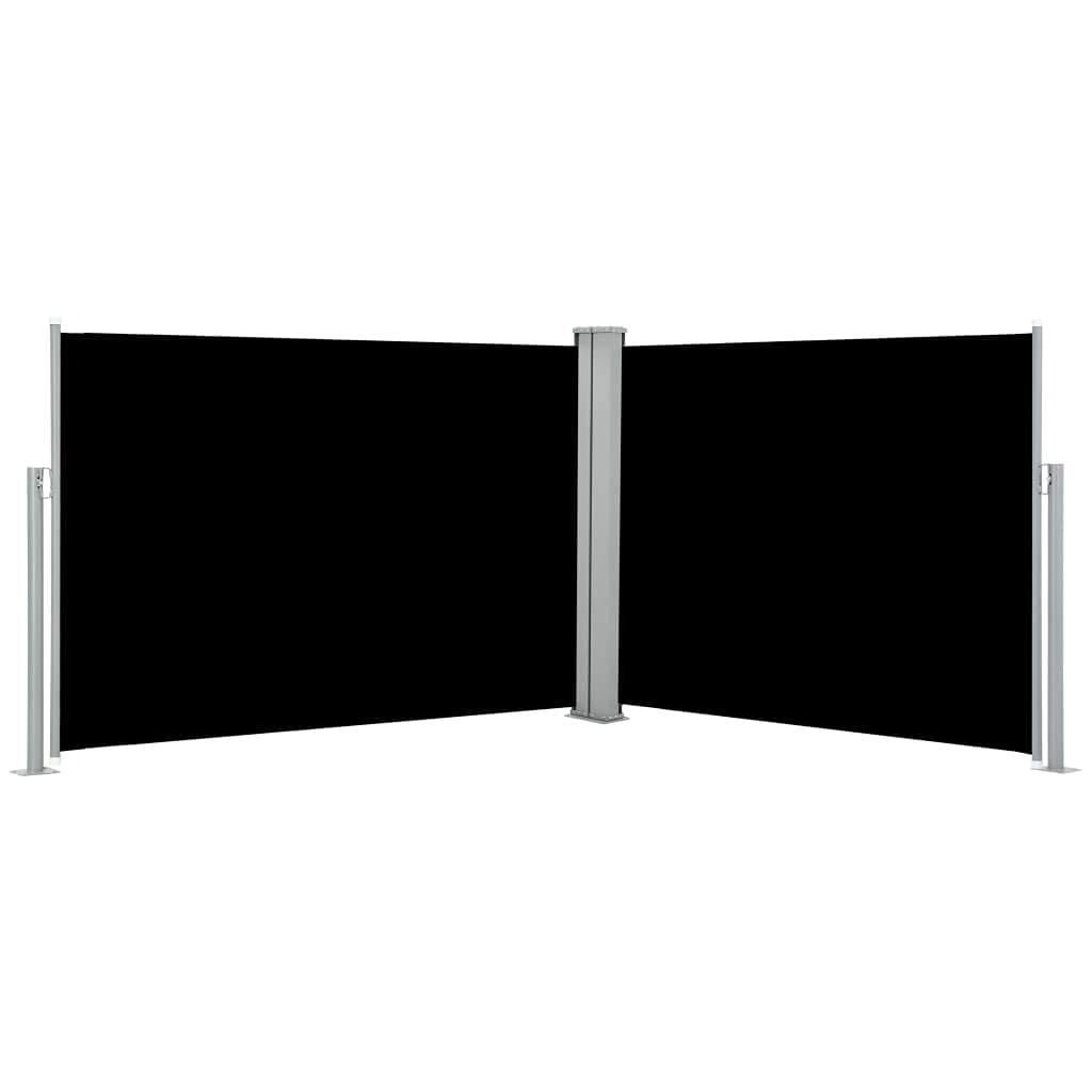 Gecheer Toldo lateral retráctil, color negro, 100 x 1000 cm, para el sol, lateral, retráctil, extensible, para terraza, patio, toldo exterior, toldo extensible, J48472