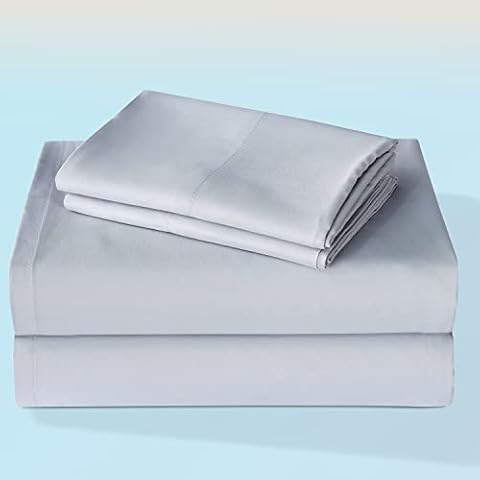 Boston Linen Co. King Sheet Set 1800 Ultra-Soft 4 Piece Microfiber Bed Sheets - Double Brushed Breathable Bedding with 15" Deep Pocket, Hypoallergenic & Wrinkle Resistant (King, Light Grey) Cover