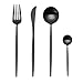 4-Piece Stainless Steel Flatware Set 1 Including Fork Spoons Knife Tableware (Black)