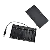 HAHIYO 12V 8x1.5V AA Battery Holder with DC Plug Portable Supply Quick Swap Securely Lids On/Off Switch Plastic Batteries Storage Box Case 2 Pieces for Wireless Cameras Halloween LED Light Strips