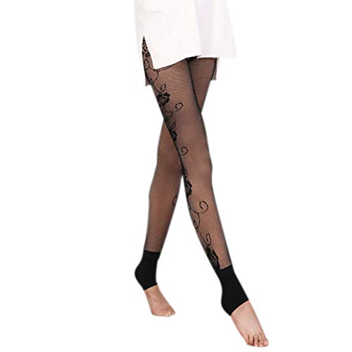 NACOLA Fishnet Fleece Lined Leggings for Women,Winter Warm Sexy Pantyhose