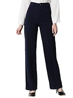 KOTTY Womens Solid Polyester Blend Navy Blue Trousers (Navy Blue,28)