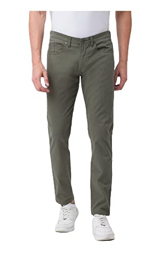 Image of Spykar Men's Mid Rise Slim Casual Pants