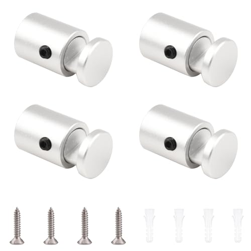 INCREWAY Sign Standoff Clamp, 4PCS Advertising Clip Aluminium Alloy Wall Standoff Mounts Glass Holder for Sign Displays