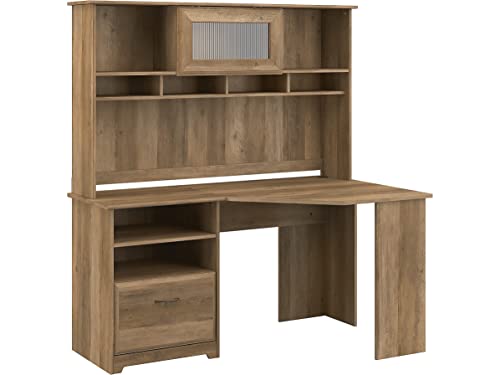 Bush Furniture Cabot Corner Desk with Hutch, 60W, Reclaimed Pine Bush Furniture Cabot Corner Desk with Hutch, 60W, Reclaimed Pine