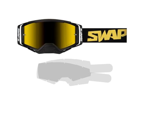 Masque Cross AURUS BLACK GOLD et tear off laminés pour une visibilité parfaite