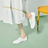 Womens White Canvas Sneakers Low Top Lace-up Canva... #5