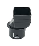 2x3-3 (Black) Plastic Universal Downspout to Drain Pipe Tile Adapter (12 pack)