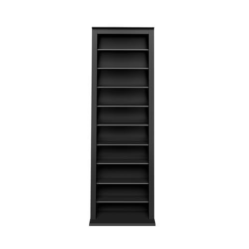 Image of Prepac Narrow Cabinet Media Storage, Slim Barrister Tower, Black