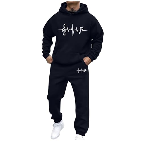 SMUXP Conjunto de chándal de 2 piezas para hombre, chaqueta de manga larga con capucha, pantalones deportivos con bolsillos, 4#Azul oscuro, XL