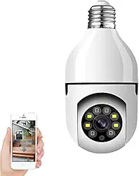 Câmera Lâmpada 2022 Câmera Espiã de Segurança WiFi, 1080P Câmera de Base E27 com Visão Noturna Infravermelha intercomunicador, Câmera Vigilância com Função de Rastreamento Automático - Bella Net