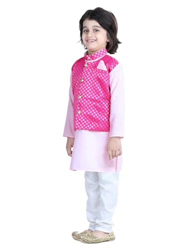 Image of BownBee Girls Cotton Kurti and Sharara Suit Set Round Neck, Angrakha Traditional Ethnic Dress, Front Open Kurta For Girl Kids, Suitable for All Festivals & Casual Wear