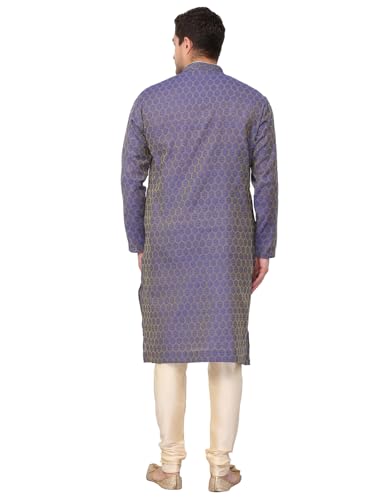 Image of Men's Cotton Jacquard Kurta and Churidar Set