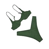 Burkini Bikini Top Et Shorts Bikini Gonflé Fond Côtelé 2XL Bikini Top Baby Blue Bikini Top Courroie des Femmes Top Bikini Star Livres De Concours Aussi Cravate Rouge Magasin De (Green, L)