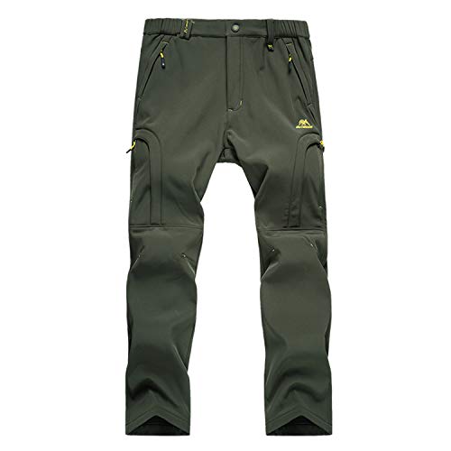 BWBIKE Softshell Invernale da Uomo Pantaloni Foderati in Pile Pantaloni da Arrampicata da Trekking Outdoor Pantaloni da Trekking da Sci Resistenti all'Acqua