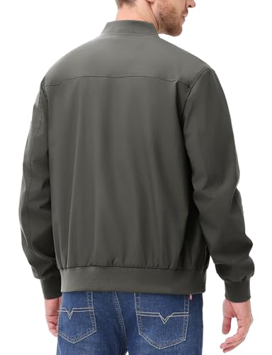 Image of TBMPOY Mens Lightweight Jackets Light Windbreaker Full Zip Casual Work Jacket Golf Business Fall Track Coat with Pockets