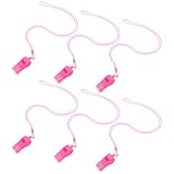 SOLUSTRE 6 Stück Pinke Kunststoffpfeifen mit Lanyard und Mundstück Laute Trillerpfeifen für Trainer Schiedsrichter Basketball Fußball Partyspiele Lifeguard und Sportveranstaltungen