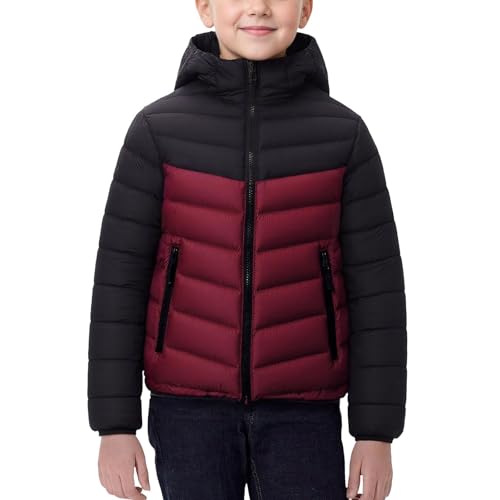 Générique Abrigo Infantil Unisexo Plumífero Con Capucha Parka De Plumón Invierno Cálido Para Niño O Niña Cazadoras Antiviento Impermeables Ligeras Ropa De Exterior Acolchada Con Cremallera Para 7-8