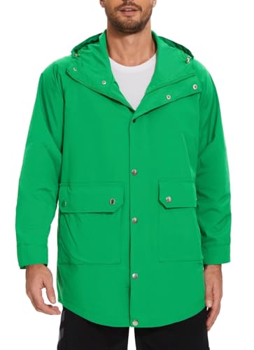 PESION Jaqueta de chuva feminina longa, impermeável, leve, corta-vento com capuz e bolso para viagen