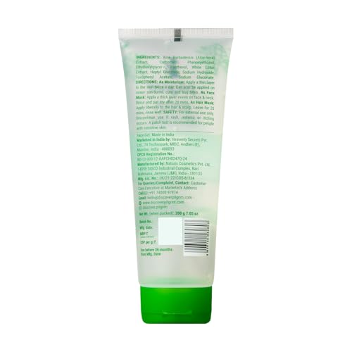 PILGRIM Korean 99% Pure Aloe Vera Gel 200ml with Vitamin E & Vitamin B5 for Face & Hair | Hydrates & Soothes Skin | Conditions & Softens Hair | Free from Parabens, Sulphates, Mineral Oils & Fragrance I For Women and Men - Image 7