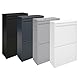 ARREGUI Top CR626-B Mülltrennsystem aus Stahl mit Aufbewahrungsbox mit Deckel | 4 Fächer Mülleimer für die Küche | 4x17 L (68 L) | 4 Fach Abfalleimer | Herausnehmbare Inneneimer mit Griff | schwarz