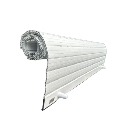 MATISMO Persiana Enrollable de PVC a Medida PVCCUR39 – con remate de Aluminio y Goma amortiguadora – Incluye topes – Lista para Instalar