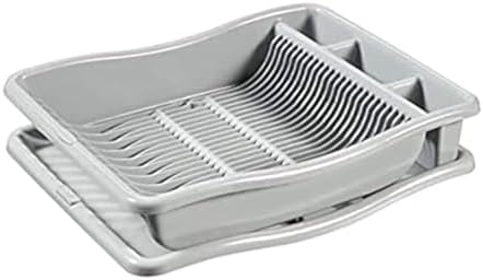 CURVER 228566 Dish Drying Rack with Plastic Tray Large with 24 x 48 x 38 x 10.5 cm Grey image 2