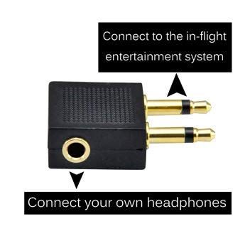 Maoye Airplane Airline Flight Adapters For Headphones， Airplane Headphone Adapter, Ucec 3.5Mm Golden Plated Airline Earphone Adapter For In-Flight Entertainment System, 2 Pack (Blue) #TOP4
