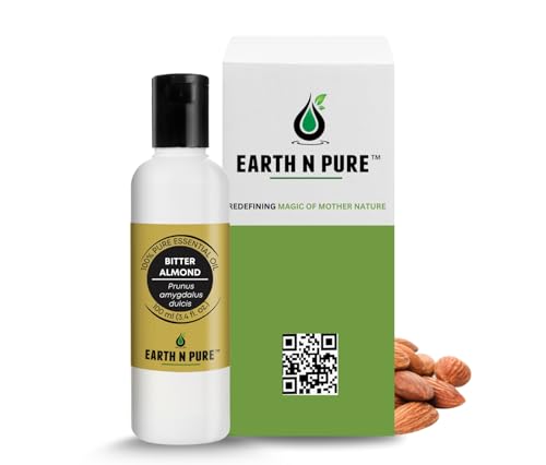 Image of Earth N Pure Bitter Almond Oil (Badam Oil) Cold Pressed, Therapeutic Grade for Body, Skin, Hair 100 ml