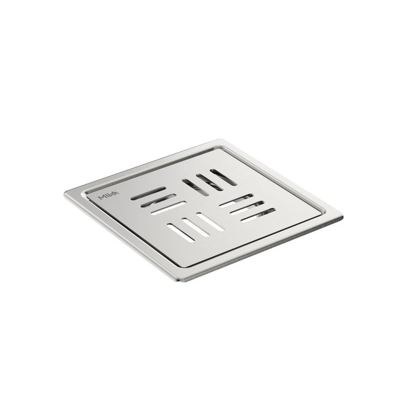 Image of Mila 5x5 Inch Floor Drain | 2-Piece Jali | 304 Grade Stainless Steel | Rust Resistant | Anti-Clog | Fast Drainage | Bathroom & Kitchen | Matte Finish | 1.5 Yr Warranty.