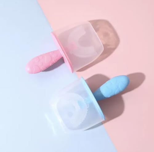 Brosse à dents en silicone en forme de U rose pour l'apprentissage autonome du brossage