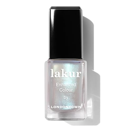 LONDONTOWN Lakur Nail Polish/Topper - Chrome Glaze - Enhanced Color Long Lasting Top Nail Coat Gel-free Shine Nail Look Moonstone Chrome Topper 0.4 oz