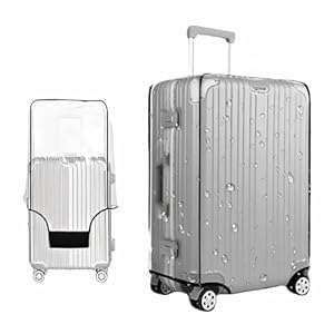 PREVAILER Cover for Hard Luggage Trolley Bags Transparent Protective Covers with Zipper PVC Fabric Waterproof Clear Suitcase Cover Protectors Travel Dustproof Luggage (20 inch)