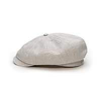 Sterkowski Rowdy Flatcap Herren Sommer | Leinen Elegante Mütze | Retro Schiebermütze Modische Outdoor Kappe Damen Stylische Sommermütze 58 cm Beige