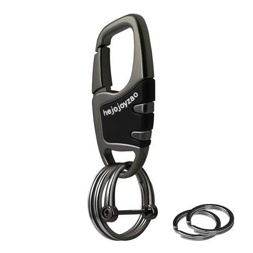 Keychain Clip Car Key Chain Hooks with 4 Heavy Duty Key Ring and 1 D Ring,Carabiner Keychain for Men and Women