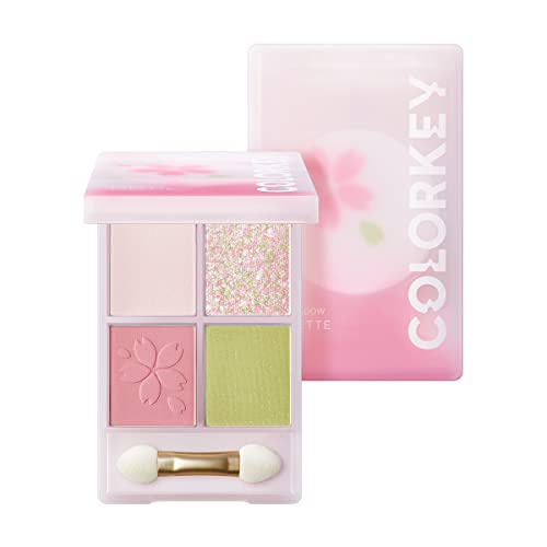 COLORKEY コールドスイーツ 四色アイシャドウ アイシャドウパレット4g 高発色 持続する 独特粉質 メイクパレット (＃04 桜海)